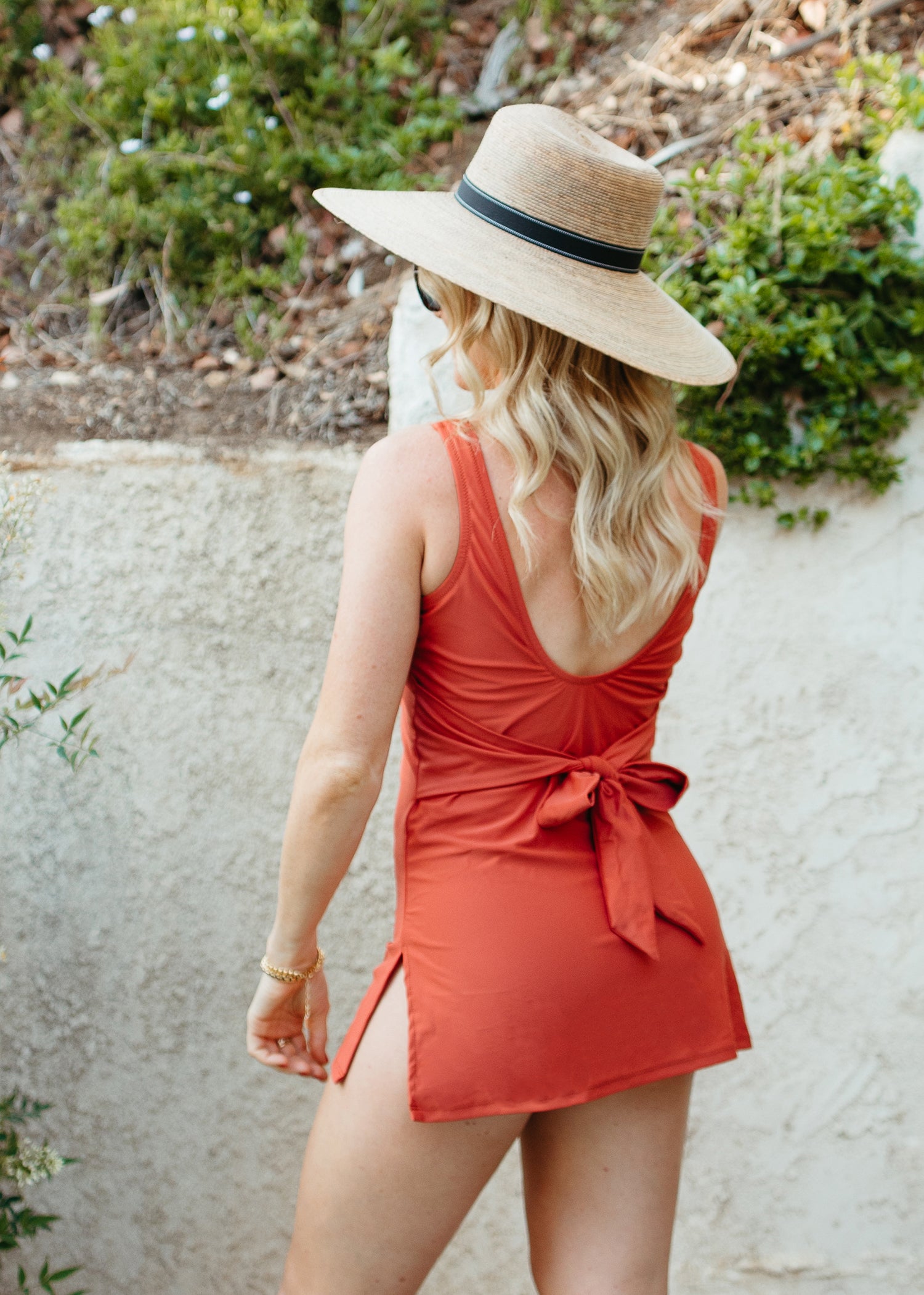 eliza swim dress in paprika