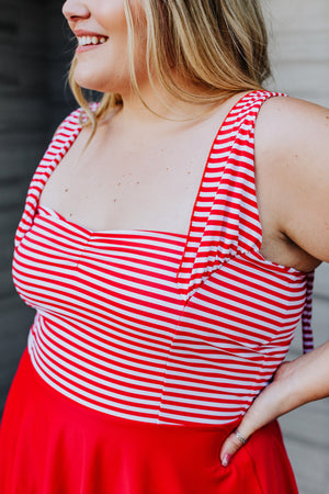 marie in red/white stripe