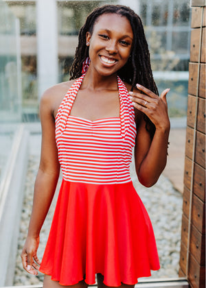 marie in red/white stripe