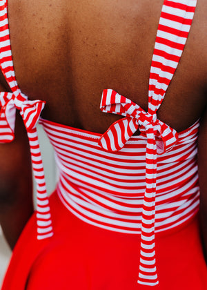 marie in red/white stripe